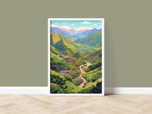 Rice fields in bali mockup photo