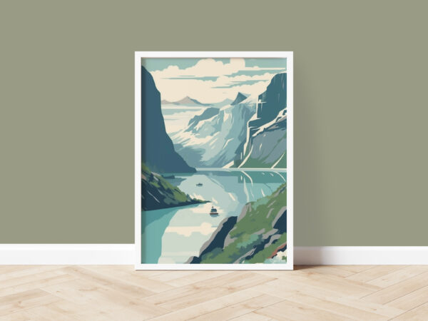 Geiranger fjord in Norway mockup photo