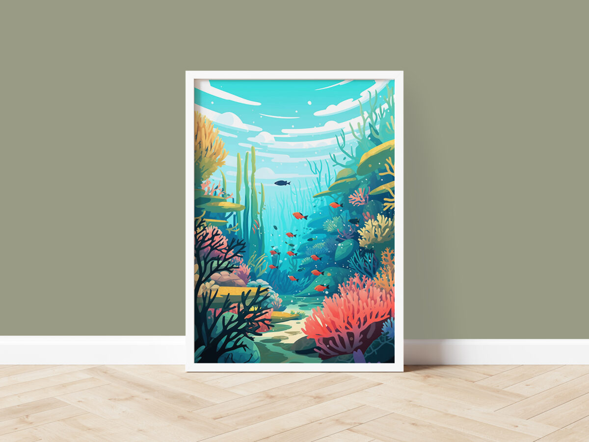 Great Barrier Reef coral reef mockup photo