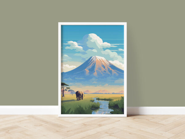 Kilimanjaro with elephant mockup photo