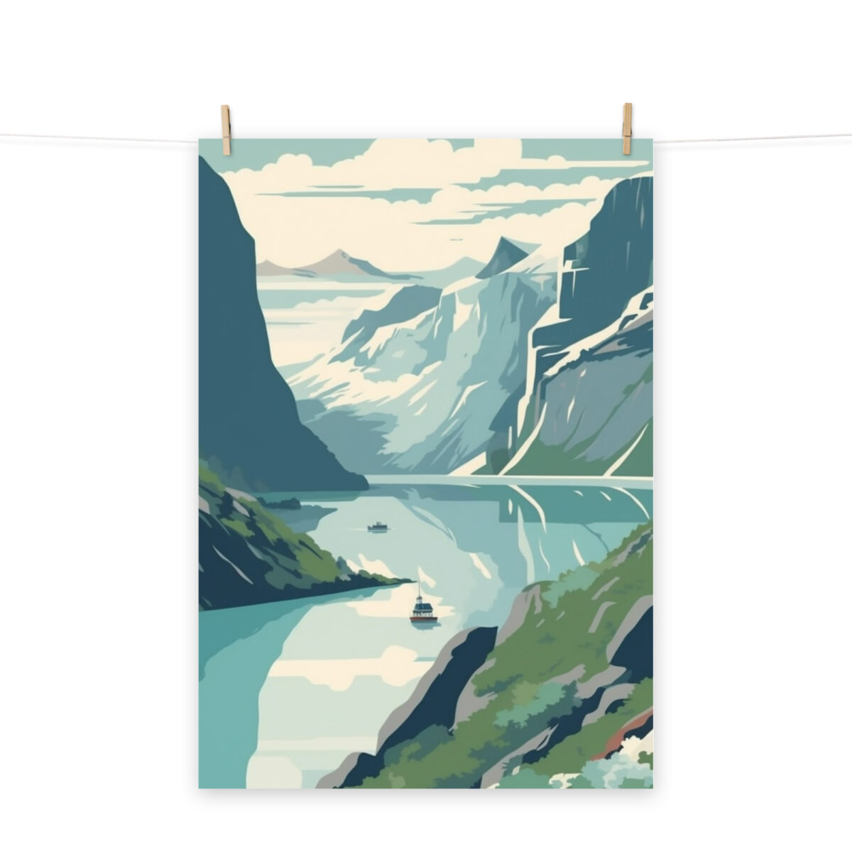 Geiranger fjord in Norway mockup photo