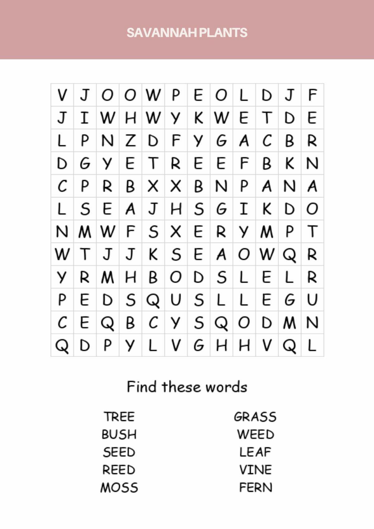 Word Search for Kids Ages 4–6 - Savannah Theme - Image 2