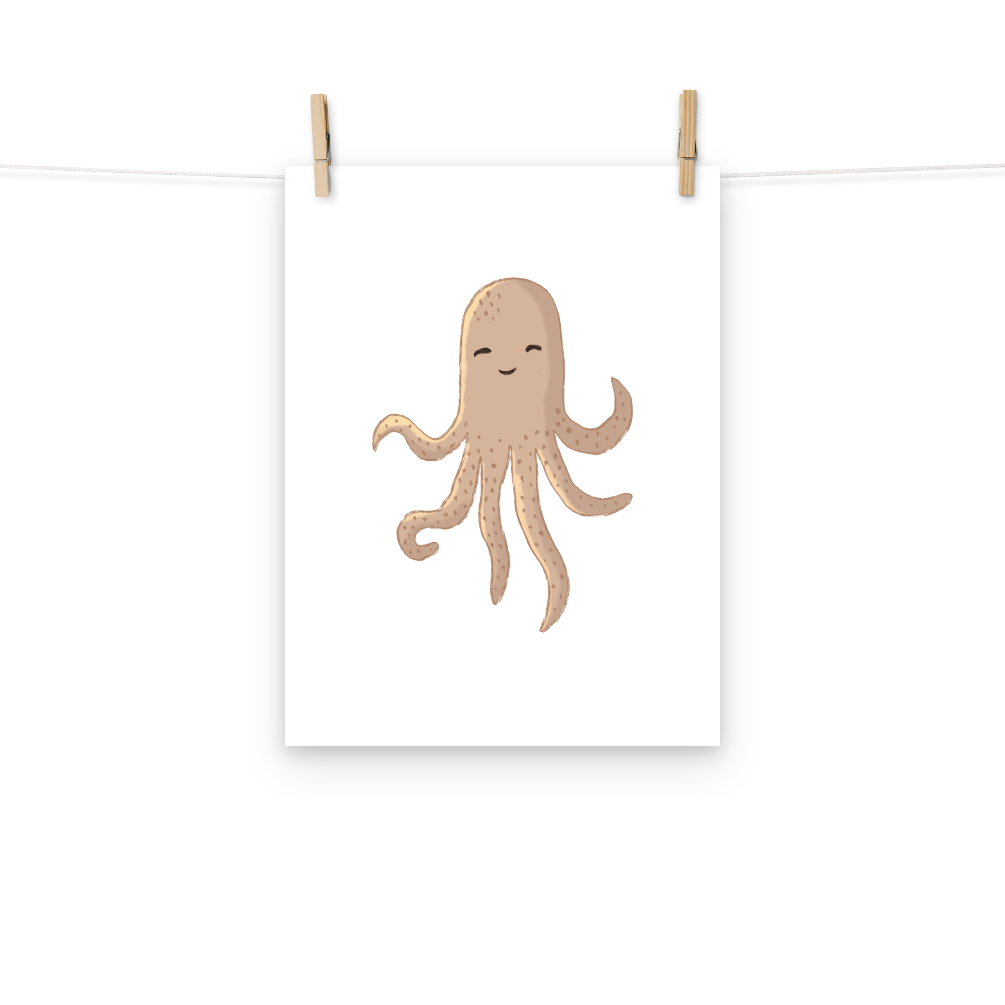 Beige Octopus Nursery Print - Image 3